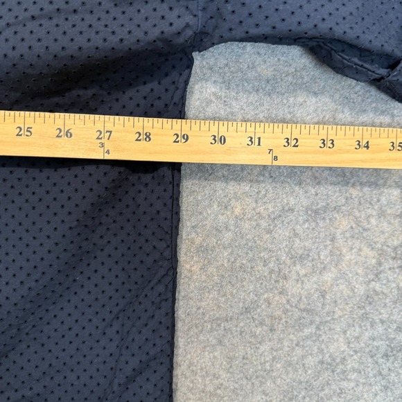 Labo Art Oversized Dress Womens Medium 2 Boxy Eyelet Poplin Shirt Dress Navy Dot - Picture 7 of 13